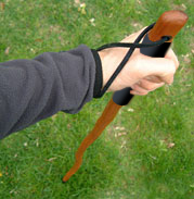 Hand on hiking staff